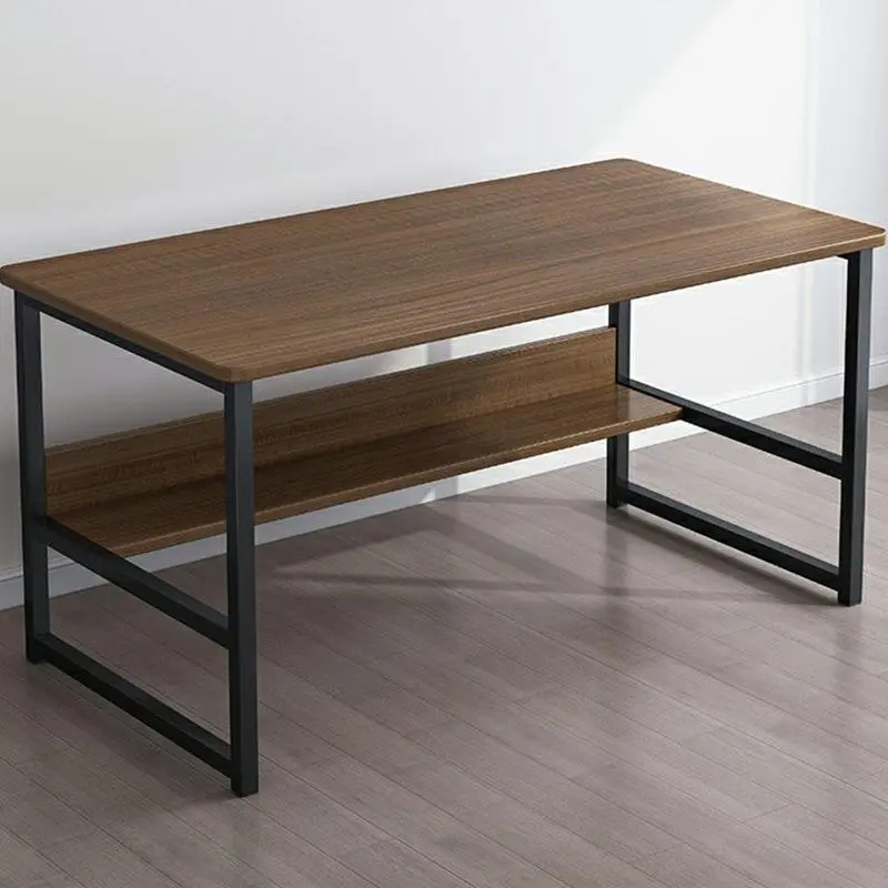 Bàn làm việc T-table kèm kệ lửng để sách để laptop sách vở học tập lắp ghép 3