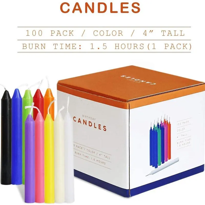 Colorful Candle Stick, 100pcs/set Wax Candle Stick, Candle Supplies for Home Decor, Party Decor, Wedding Decor, Stocking Fillers Gift 3