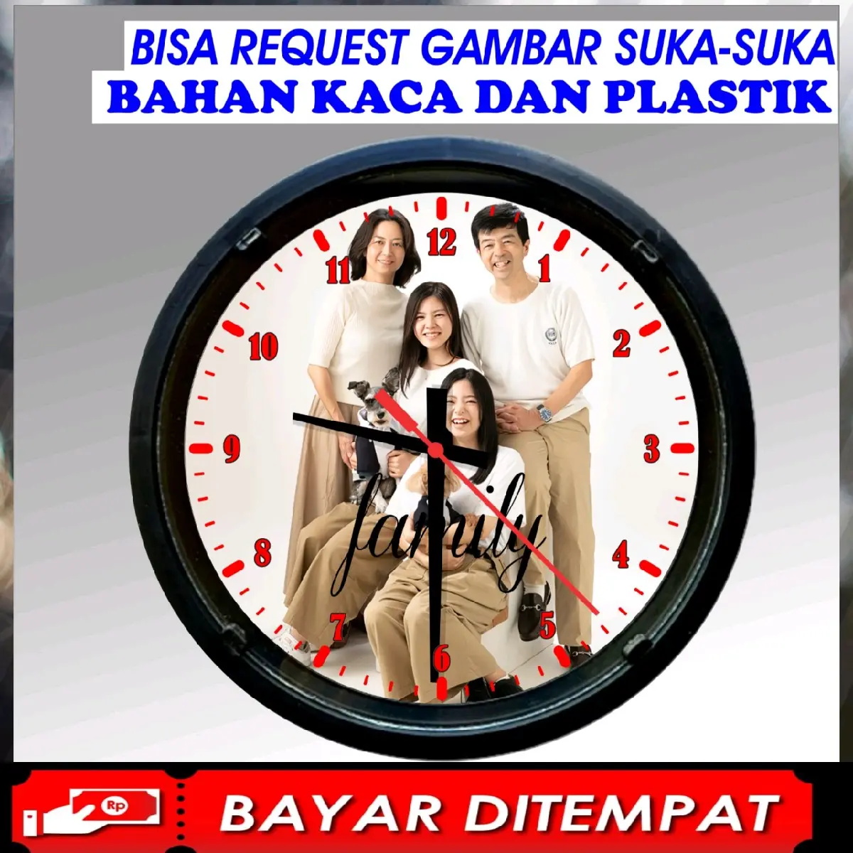 jam dinding custom gambar sendiri