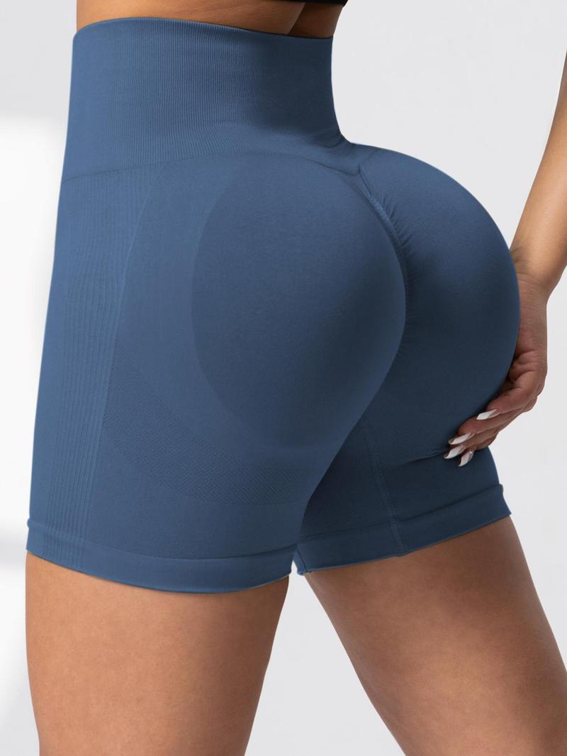 Product Introduction of Women's Solid High Waist Biker Shorts, Casual Comfy Breathable Skinny Shorts for Yoga Gym Workout, Ladies Summer Bottoms, Activewear 7