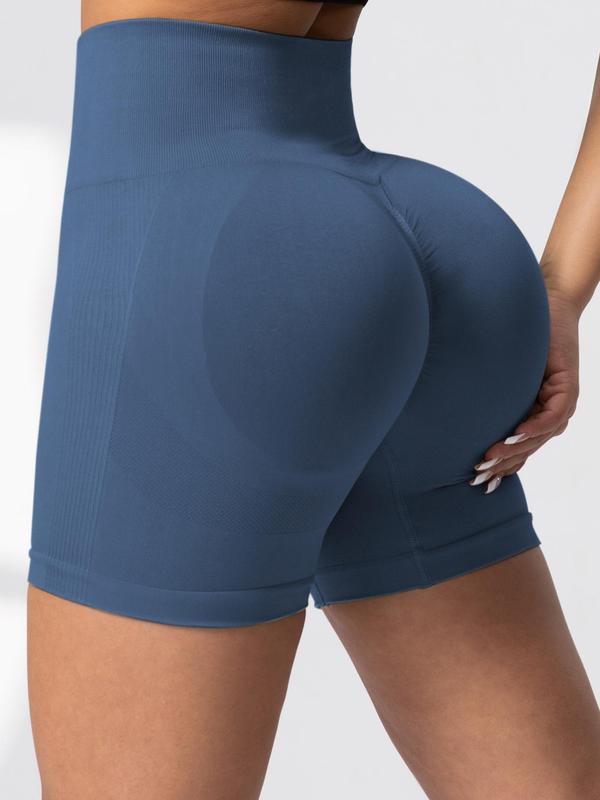 Women's Solid High Waist Biker Shorts, Casual Comfy Breathable Skinny Shorts for Yoga Gym Workout, Ladies Summer Bottoms, Activewear 6