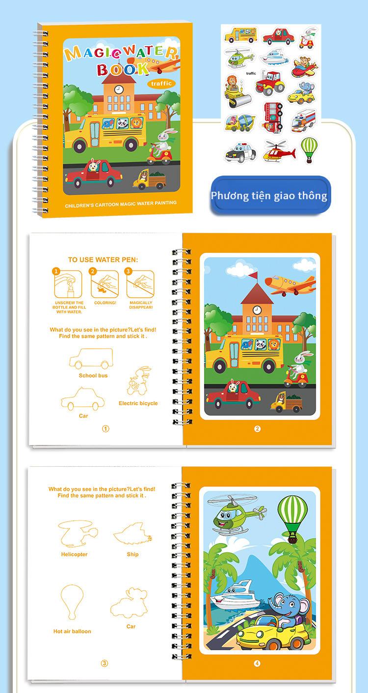 Product Introduction of Sách Vẽ Nước Cho Trẻ Em, Sách Vẽ Tranh Graffiti Nước Sạch, Sách Ảnh Nhãn Dán, Đồ Chơi Giáo Dục Cho Bé, Sách Vẽ Nước, Tiếng Anh 26