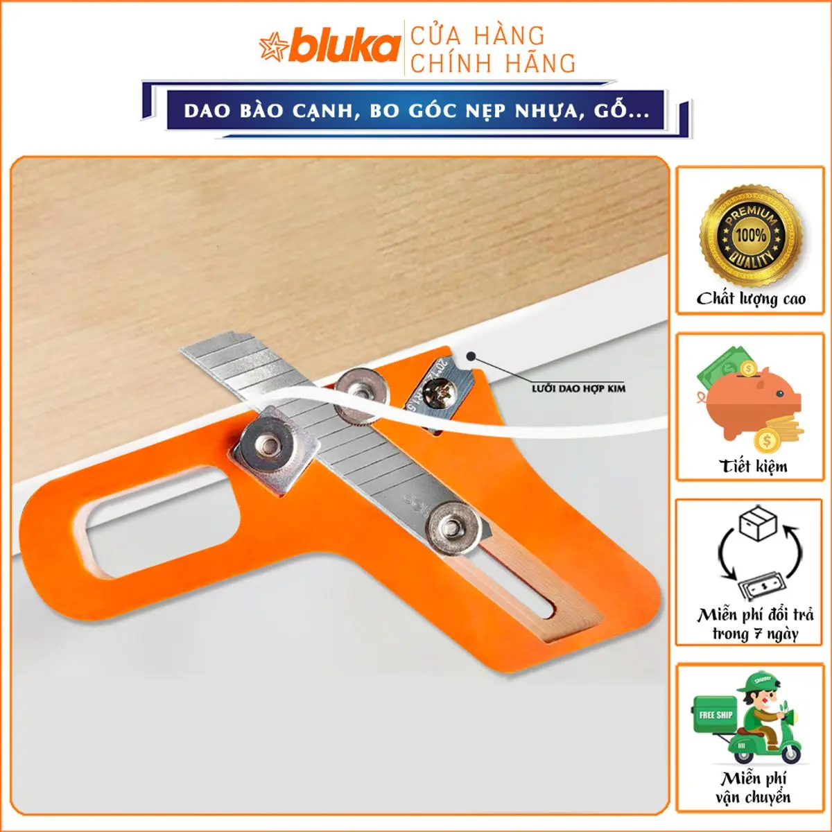 Dụng Cụ Bào Cạnh, Bo Góc Nẹp Nhựa, Gỗ...[LOẠI TỐT] + [10 lưỡi bào]