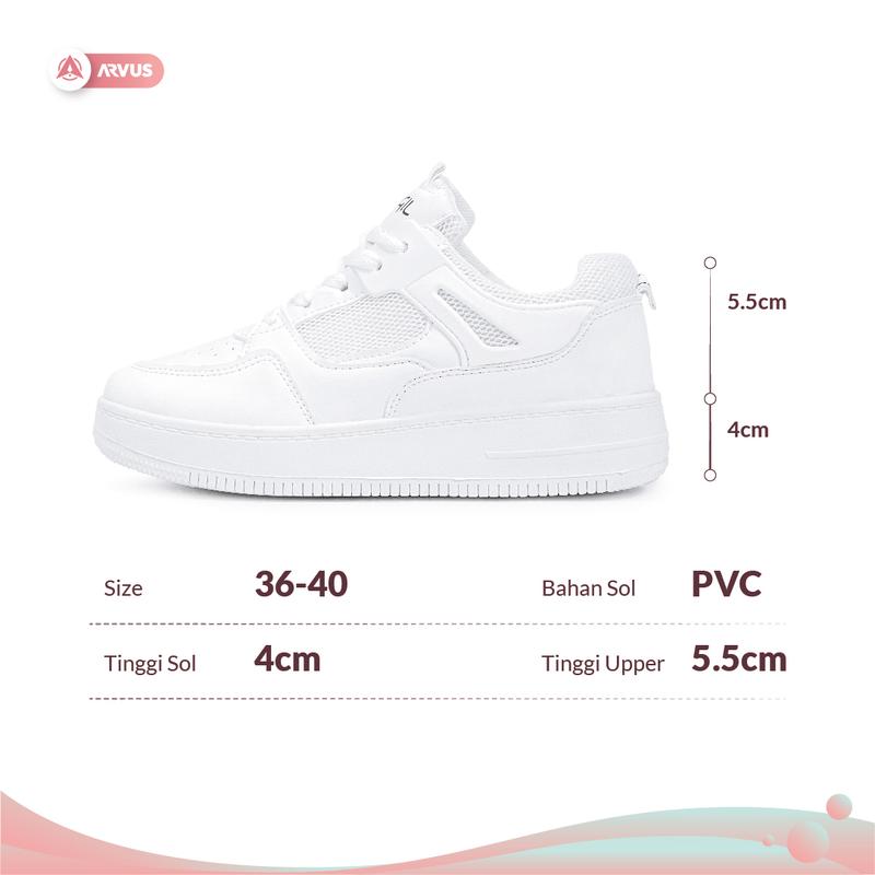 Arvus Maude Sepatu Sporty  Wanita Fashion Sneakers Tali Casual Shoes 5