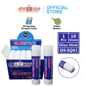 Apazada - Lem Glue Stick Squeezy 10gr Non Toxic Satuan [1 Pcs Lem] / Lem Stik Kertas Murah / Lem Batangan Bening Untuk Prakarya Anak GS-SQ01