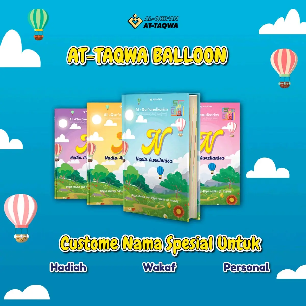 AlQuran Ballon Attaqwa Custom Nama