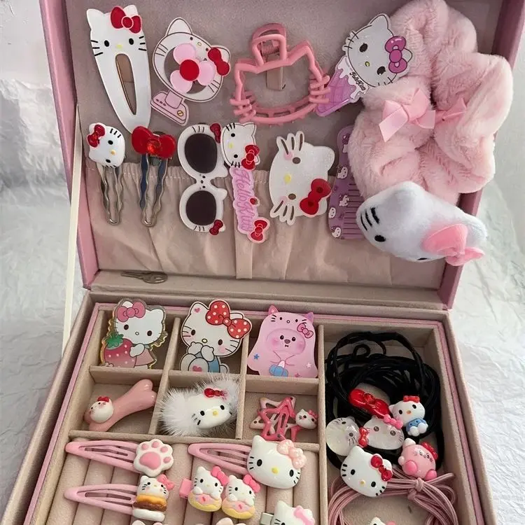 Bộ Quà Tặng Kẹp Tóc Hello Kitty, 2024, Thích Hợp Cho Ngày Lễ Tình Nhân Trung Quốc, Quà Tặng Cho Bạn Gái Hoặc Học Sinh, Phụ Kiện Tóc Công Chúa, cài tóc, Ưa Nhìn