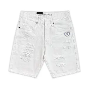 Celana Pendek Luxurious - Last Furious Putih jeans Pendek Laki Laki High Quality