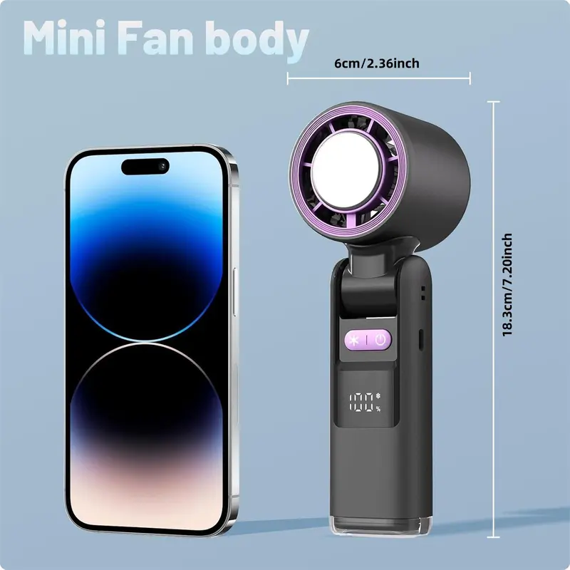 Portable Handheld Turbo Fan, 5 Gear Wind Rechargeable Handheld Fan, Air Turbo Tech Cooling Fan for Outdoor Activities, Travel, Working, Multifunction Cooler, Ventilation 1