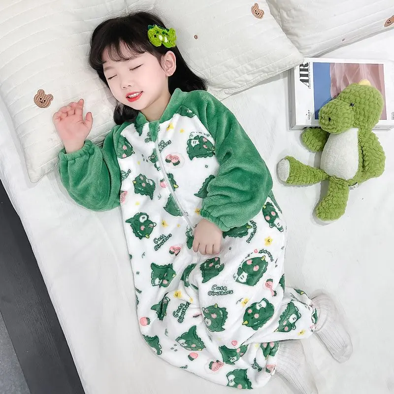 Túi Ngủ Cho Em Bé Chất Liệu Lông Cừu San Hô, Thích Hợp Cho Mùa Xuân, Mùa Thu Và Mùa Đông, Đồ Ngủ Một Mảnh, Cho Trẻ Em Mới, Bé Trai Và Bé Gái, Đồ Mặc Nhà