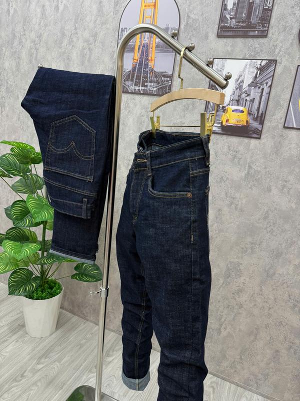 Quần Jean Nam Ống Suông Màu Xanh Đậm Chỉ Vàng MS_LV01, Chất Vải Cotton - Menswear, Pants 4