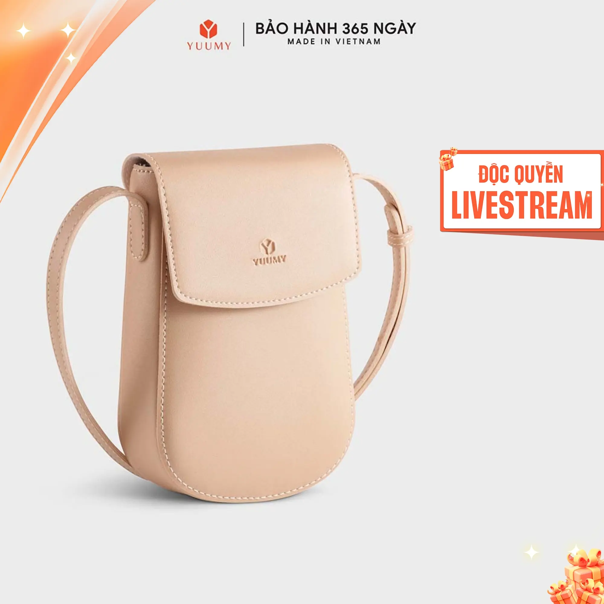 (Độc Quyền Livestream) Túi Yuumy (Thời trang nữ mini dáng đứng nắp gập thanh lịch - Túi đeo chéo da Seasand YN258)