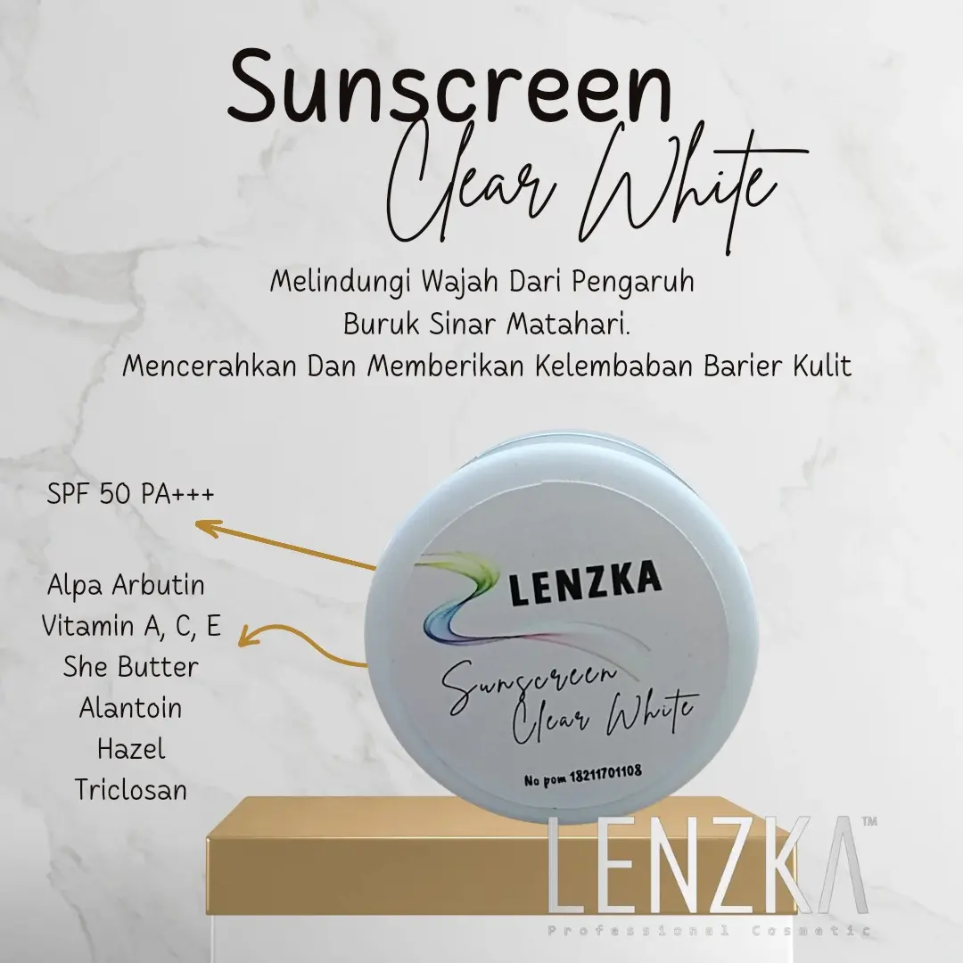 Sunscreen Clear White Lenzka