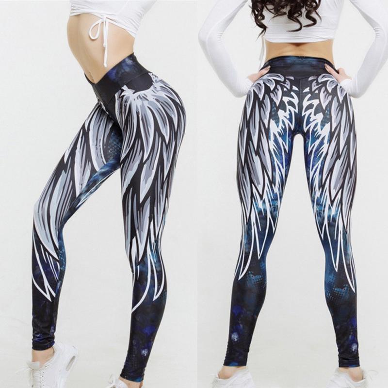 Product Introduction of Quần legging in hình đôi cánh thiên thần eo cao dành cho nữ, quần thể thao, chạy bộ, Yoga, đàn hồi, tập luyện, cộng với kích thước, thời trang 9