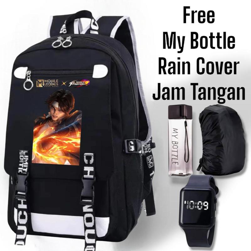 Product Introduction of TAS SEKOLAH ANAK SD LAKI LAKI PEREMPUAN MOBILE LEGEND SKIN KING OF THE FIGHTER TAS ANIME TERBARU FASHION MURAH TAS RANSEL SEKOLAH ANAK TK PAUD TAS ANAK LAKI LAKI TAS KOF IORI YAGAMA GUSION K SERIES FREE JAM LED MY BOTTLE 4 IN 1 BANYAK BONUSNYA 15