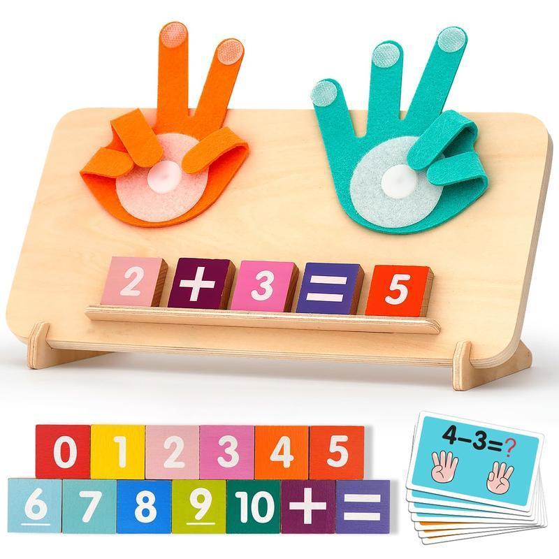 Wooden Finger Counting Math Toy, 1 Set Montessori Toy, Math ...