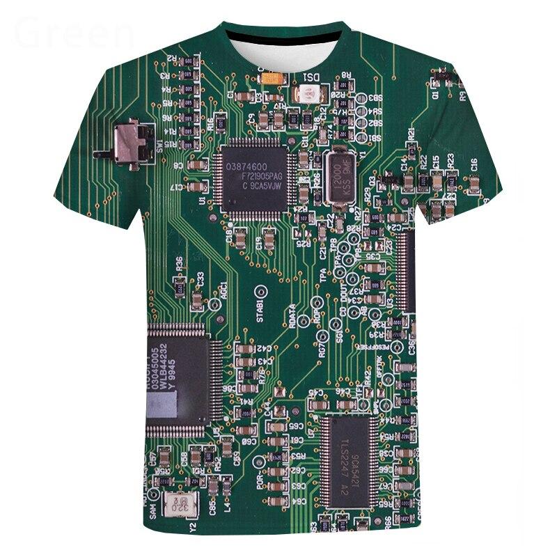 Kaos Mekanik Komputer PCB Full Printing Dri Fit Distro Kerja Pria Dewasa Baju Atasan Cowok Digital Keren 3