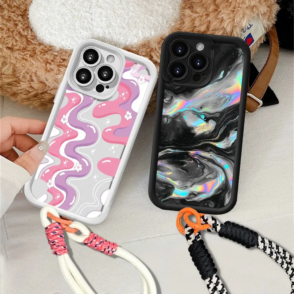 Case for ITEL P40 Plus P50 P55 Plus S23 S23Plus itelA04 A05S A60 A70 RS4 Casing hp The Black Universe Rainbow Wave  Bracelet style Phone Cover lexinforever Ponsel Aksesoris