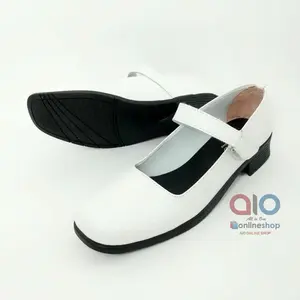 Sepatu Pantofel Paskibra Wanita Putih Hak 3 Cm Formal Bidan Perawat Dokter Akper Akbid A05 Heels