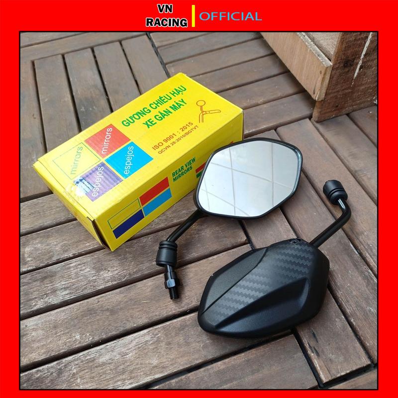 Gương chiếu hậu xe máy Mẫu AB chân ngắn CHÂN ỐC 10LI REN THUẬN thời trang mini kính chiếu hậu gắn cho nhiều dòng xe Wave Sirius Exciter Winner AB SH SH Mode Vario,...