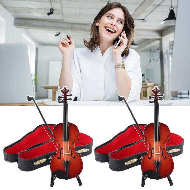 Product Introduction of Handmade Violin Model Decoration Collection Model Gifts With Stand Miniature Musical C7N1 19