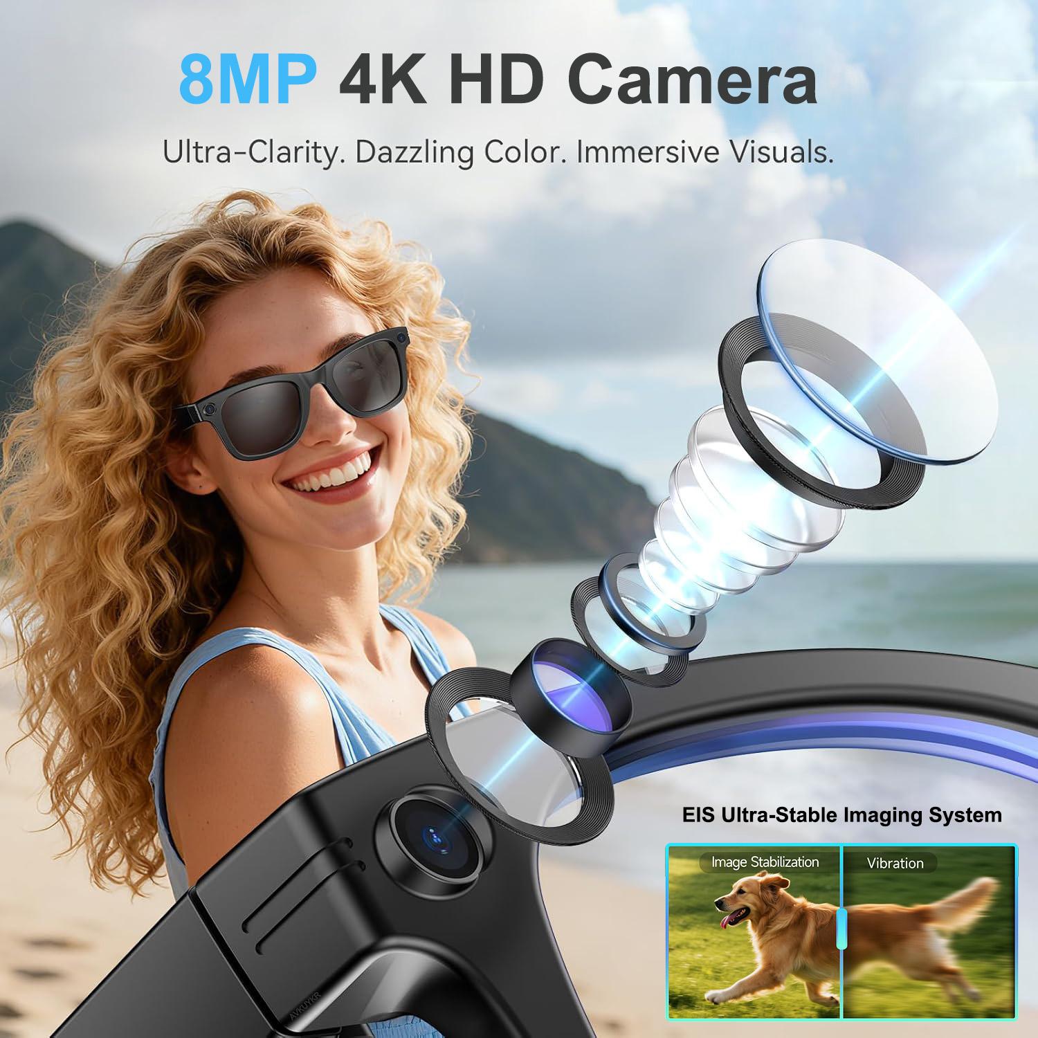 2026 New AI Smart Glasses AI Translation 800W HD Camera 4K Shooting Image Conversation Recording Listening To Music SmartGlasses - Image 5