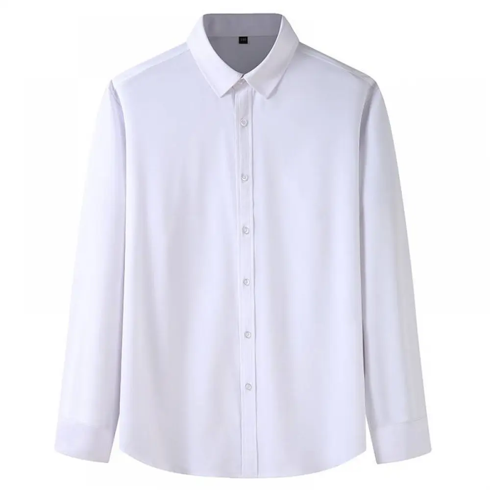 Men's Plus Size Long Sleeve Casual Shirt Loose Fit Solid Color