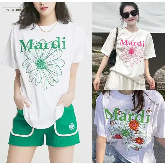 (24-hour delivery) fashion Korean-style oversize No.23 oversize oversized T-shirt casual shirt Cotton Fabric