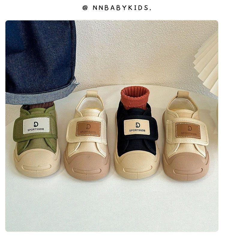 Product Introduction of 2025 [2057 People Collected] Korean Style Children's Canvas Shoes Spring and Autumn New Boys' Low-top Sneakers Girls' Open-toe Cloth Shoes Velcro Indoor Shoes 10