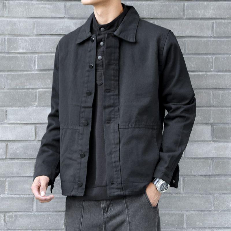 Product Introduction of Áo Khoác Denim, Shi, Thiết Kế Đơn Giản Và Rộng Rãi, Thích Hợp Cho Mùa Xuân Và Mùa Thu, Thương Hiệu Thời Trang Mới, Phong Cách Thường Ngày Cổ Polo, Áo Khoác Dụng Cụ Menswear Nam Jacket Có Túi 4
