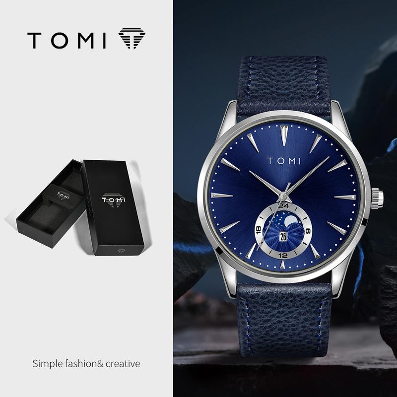 Đồng hồ TOMI phong cách Hàn Quốc, thời trang, mặt tròn, dành cho nam và nữ, đơn…