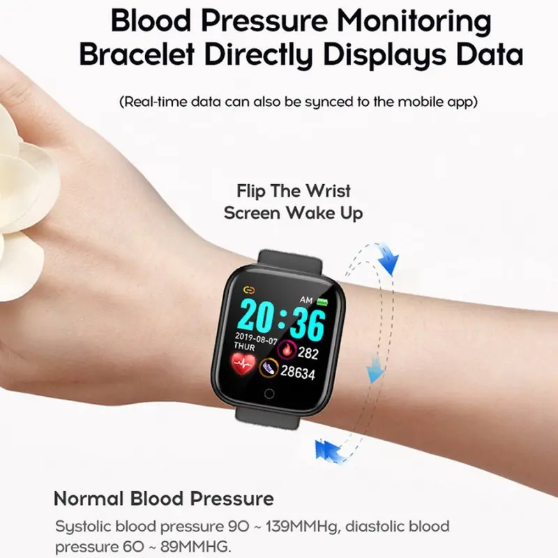 Y68 Jam tangan Y68 Jam tangan digital Jam tangan pria Jam tangan pintar digital wanita Jam tangan pintar Bluetooth WATCHKITE WKOS 1