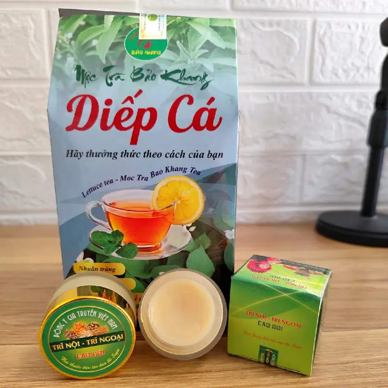Combo Trà Diếp Cá + 1 Lọ Cao Bôi Trĩ Ngoài da Dân tộc Dao 1