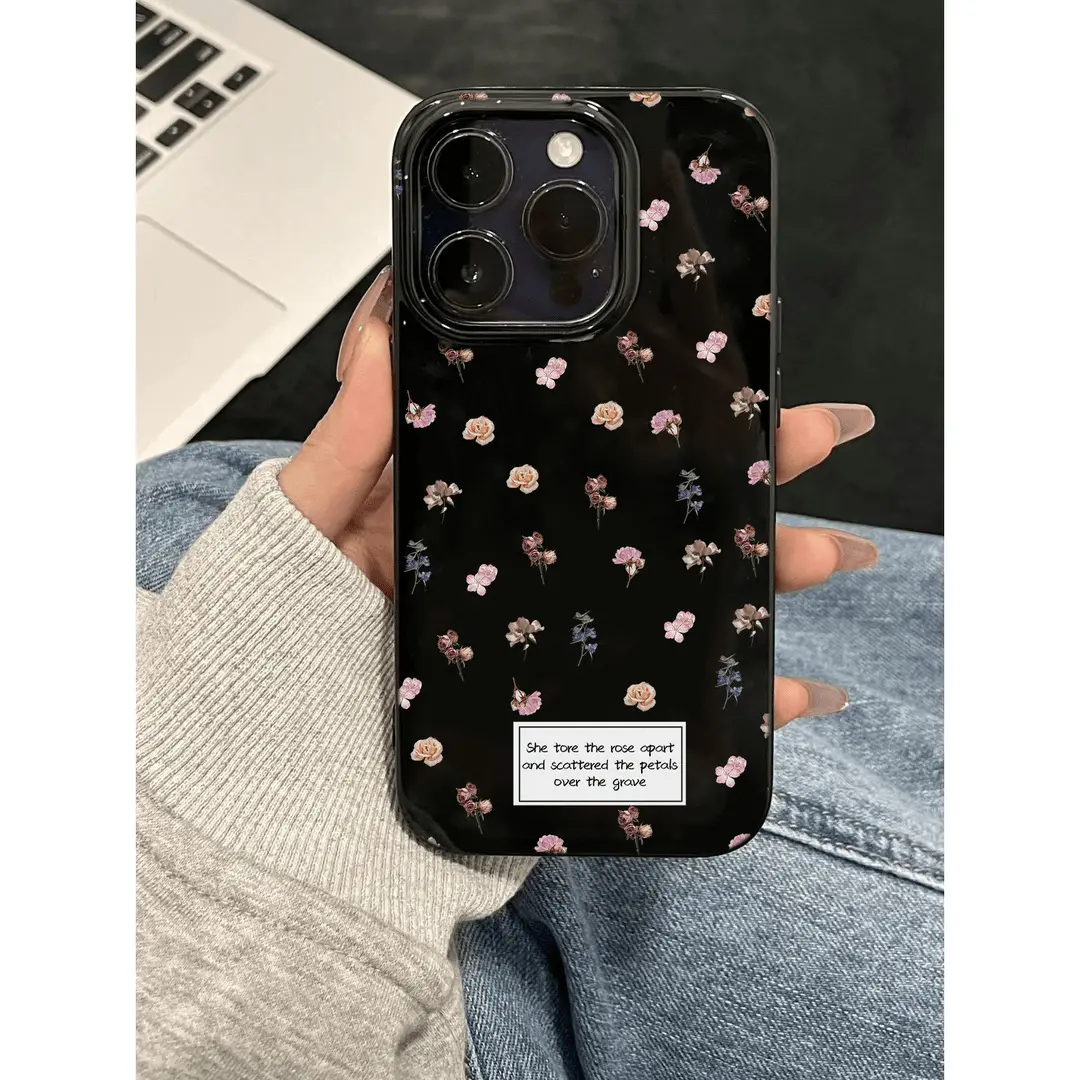 Full screen small flower soft shell suitable for iphone16 mobile phone shell iphone15 protective cover 14/13/12 large hole anti-fall