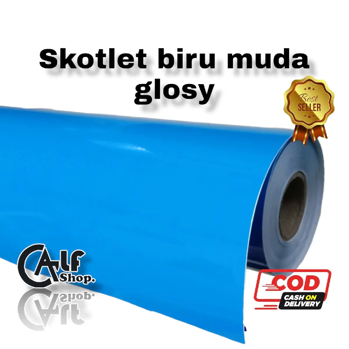 Skotlet biru muda glosy.per 1 meter. skotlet sepeda motor mobil aquarium Car