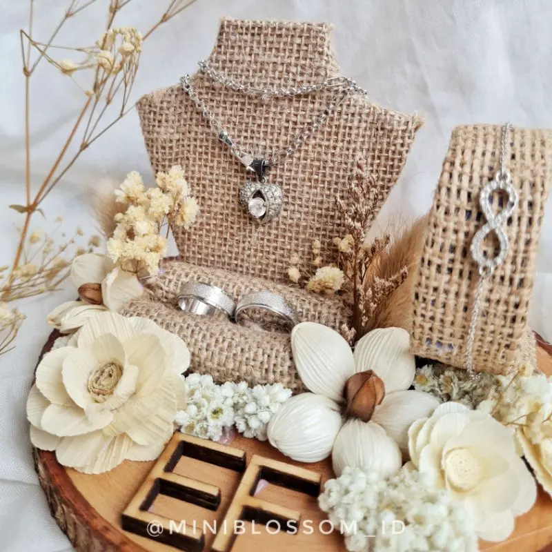RUBY SET Kalung Cincin / Tempat Perhiasan Mahar / Tempat Kalung Mahar / Kotak Cincin Ring Box Seserahan 7