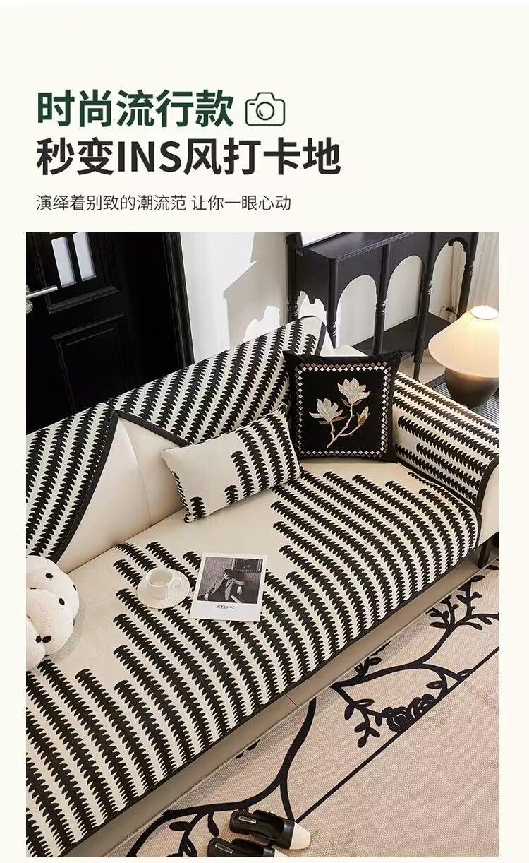 Product Introduction of 2024 New Chenille Sofa Cushion Four Seasons Simple Fashion Seat Cushion Non-slip Leather Sofa Cover Universal 3