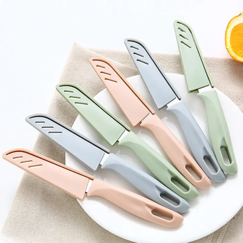 Dao Gọt Vỏ Trái Cây - Dao Cắt Hoa Quả Thép Du Lịch Có BAO LƯỠI