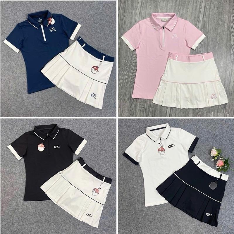 Đồ tập gym nữ, bộ áo polo chân váy nữ tập pickleball, cầu lông, đạp xe nữ chất đẹp