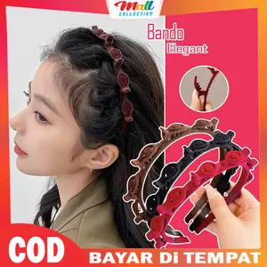 MALL - Bando Rambut 2in1 Jepit Beludru Premium Aksesoris Fashion Wanita Korea BND03