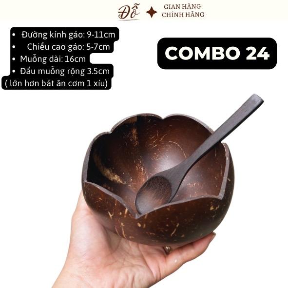 Combo gáo mai + muỗng gỗ mun Đỗ Shop dùng ăn uống trộn bột dưỡng da, trang trí bát  trộn tắm