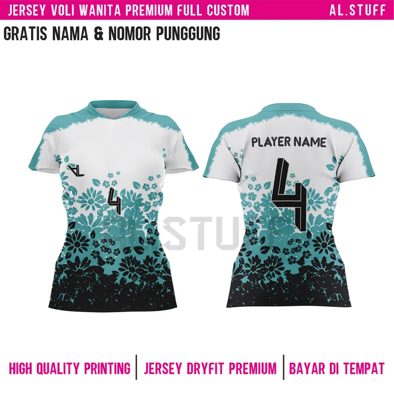 Jersey Voli Putri Premium Terbaru Gratis Nama dan nomor punggung  Full Printing Set Putri cewek 3