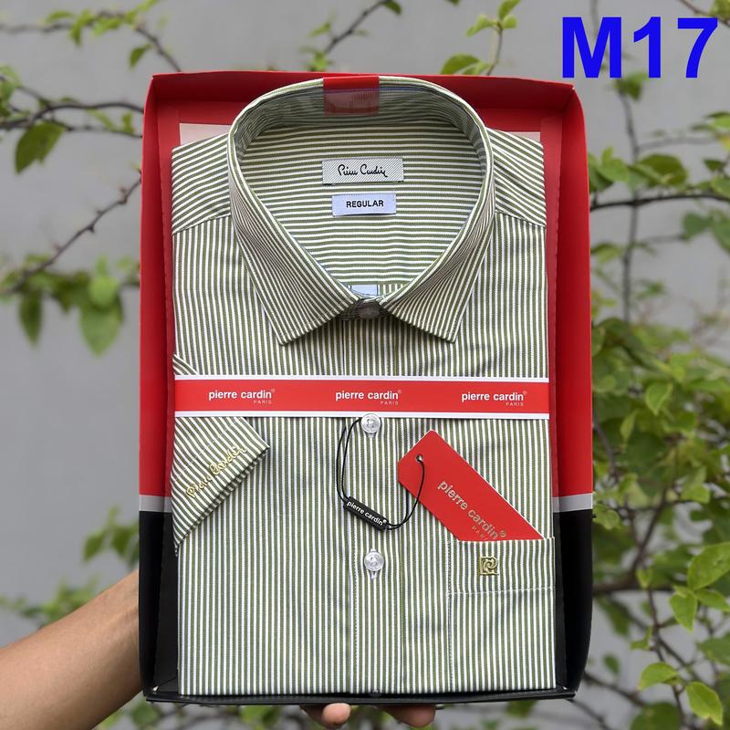 Áo Sơ Mi Pierre Cardin, Áo Sơ Mi Nam Ngắn Tay Vạt Ngang Cao Cấp Cúc Dập Chữ Pierre Cadin Sang Trọng Đẳng Cấp