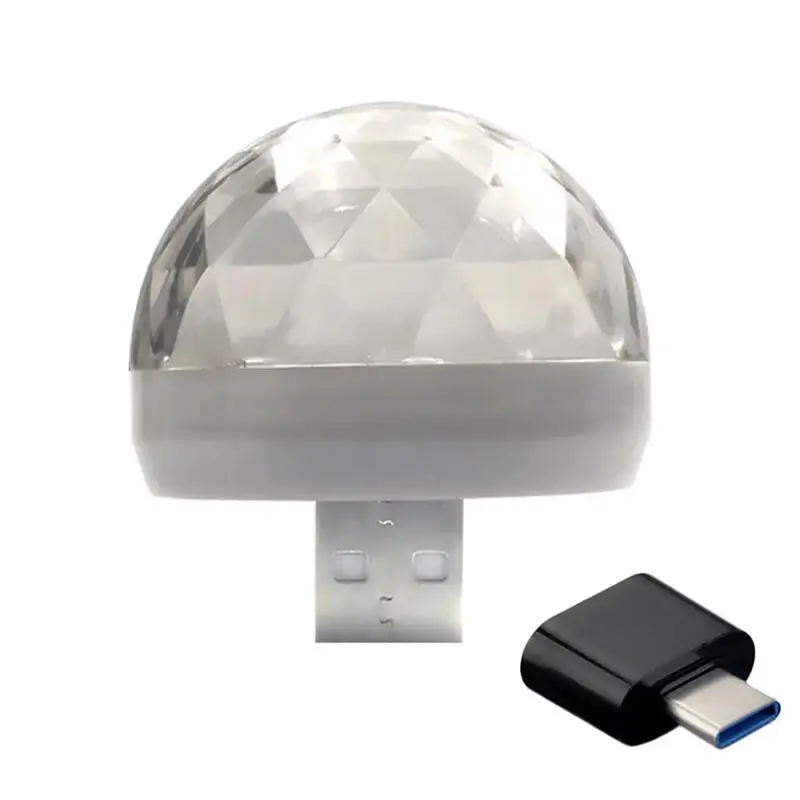 Car Ambient Light DJ RGB Mini Colorful Music Sound Led Apple USB Interface Holiday Party Atmosphere Interior Dome Trunk Lamp