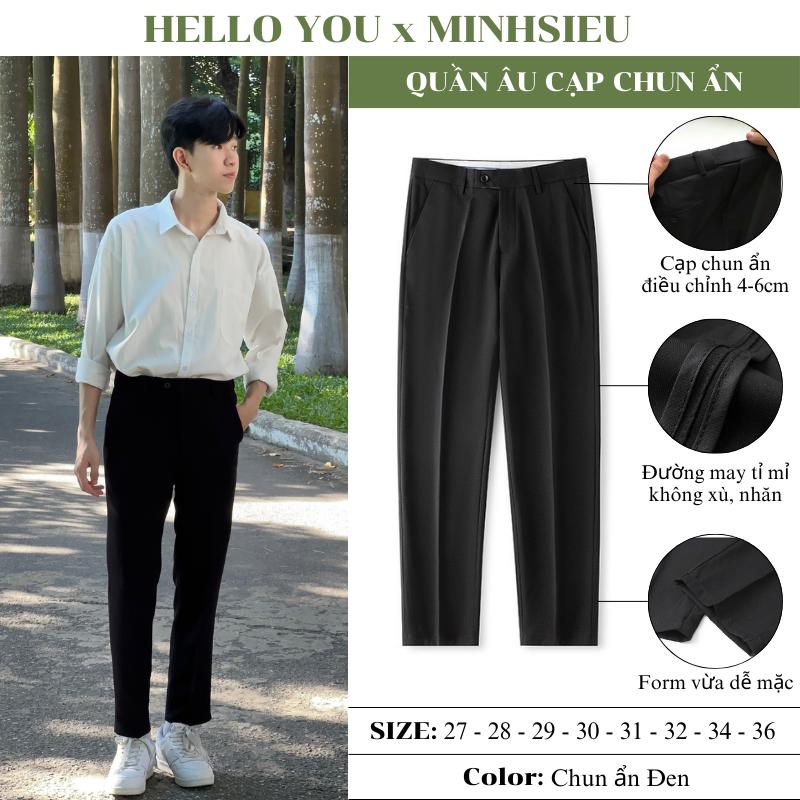 [ HELLOYOU x MINHSIEU ] Quần âu nam cạp chun ẩn điều chỉnh eo, Quần tây nam form dáng baggy chất vải dày dặn, co dãn phong cách hàn Quốc Menswear Nhung Pants