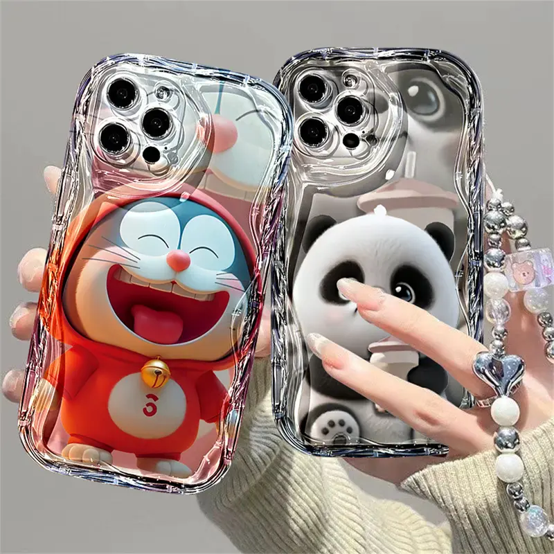 Case for Oppo A3X A60 A16 A38 A18 A17 A58 A78 A17K A15 A5S A77s A79 A31 A16S A52 A1K A95 A54 A57 A7 A12 A3S A16K A74 A53 A1K A11K A76 F9 Laughing Tinkerbell cat and Tea Drinking Panda Case jisccou 0