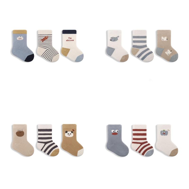 SET 3 ĐÔI TẤT NEMOBABY LÓT LÔNG DÀNH CHO BÉ TRAI BÉ GÁI Trẻ sơ sinh NM31-NM34