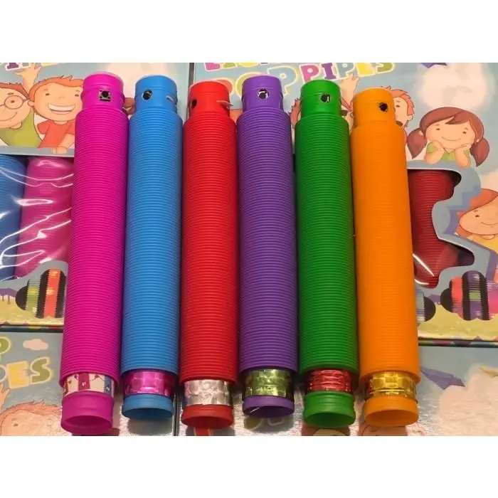 Light Up Pop Tubes Pop Pipes Mainan Lampu Stick Pipa Selang Fidget Toy 4