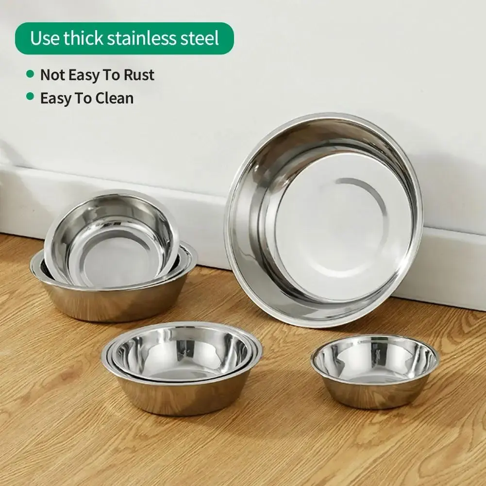 Large Capacity Dog  Stainless Steel Pet Feeding Cat and Dog Food Drinking Bowl Metal Feeder Durable and Cheap