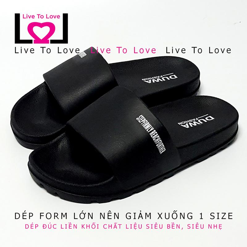 Dép Nam Nữ Đúc Liền Khối Siêu Nhẹ DUWA - Hàng Chính Hãng - LT193 - Slipper Dép Đế Bằng Quai Ngang Dép Lê